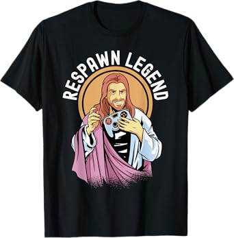 Respawn Legend Resurrected Funny Jesus Video Games Mens Boys T-Shirt