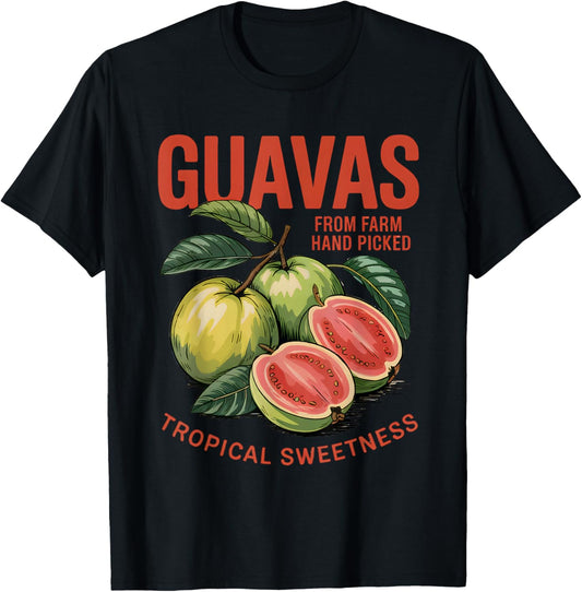 Guavas Naturally Sweet Guava Fruit Vintage Retro Graphic T-Shirt
