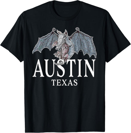 Armadillo Bat Mythological Artist Mascot Animal Austin Texas T-Shirt