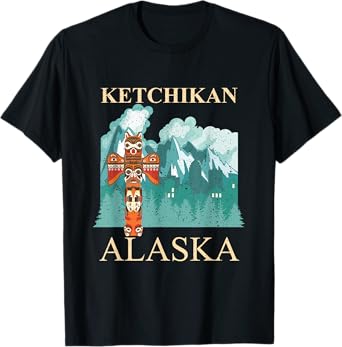 Vintage Ketchikan Alaska Native American Indian Totem T-Shirt