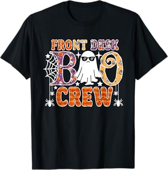 Front Desk Boo Crew Funny Ghost Halloween Receptionist T-Shirt