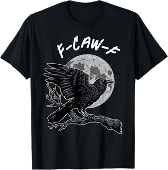 Vintage Crow F Caw F Funny Black Bird Lover Raven Gothic T-Shirt