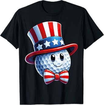 Patriotic Golf Ball for 4th of July USA Flag T-Shirt