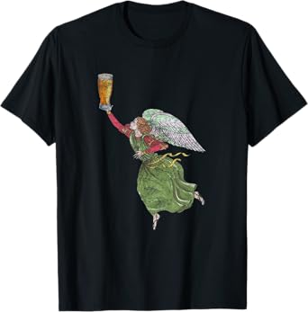Vintage Angel Holding Beer T-Shirt