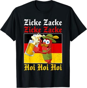 Zicke Zacke Hoi Sausage Drinking Beer Germany Oktoberfest T-Shirt