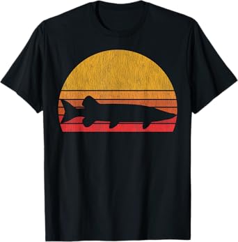 Musky Fishing Retro Muskie Fish Silhouette Fisherman T-Shirt