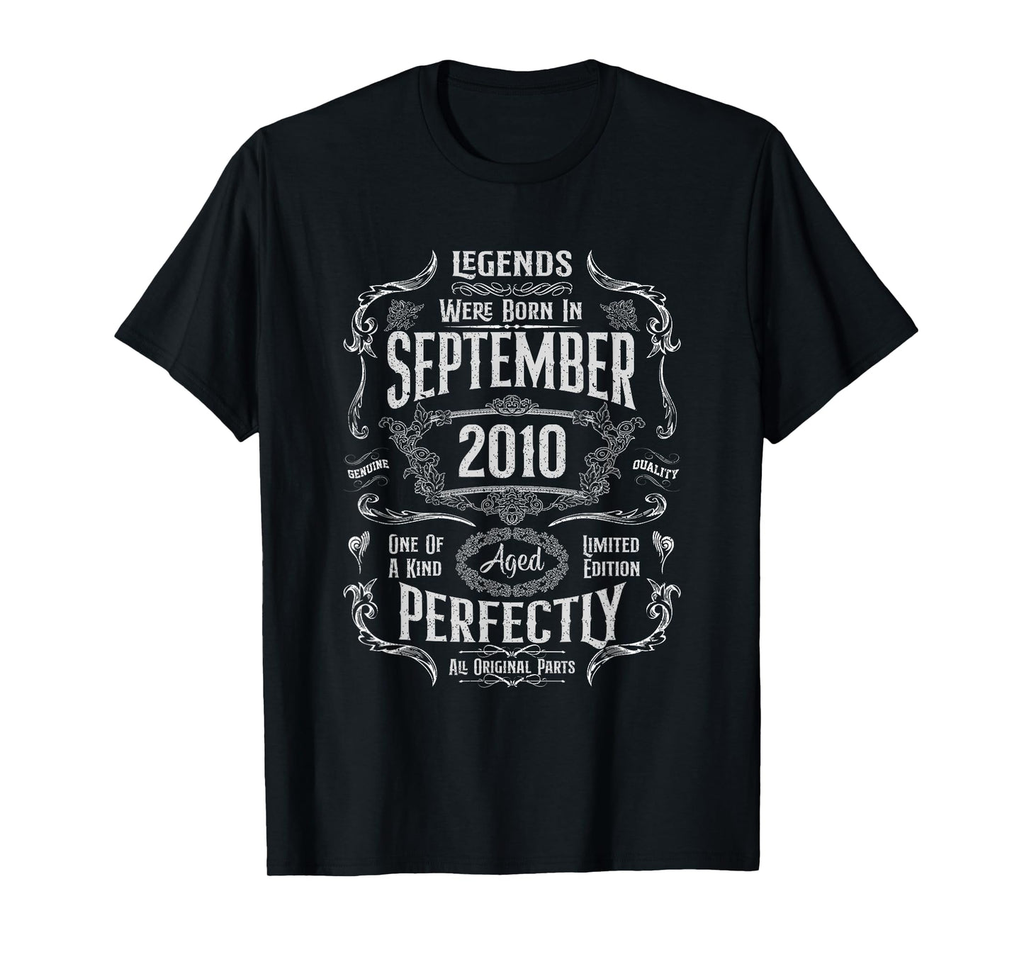 Vintage 15th Birthday Legends Were Born In September 2010 T-Shirt