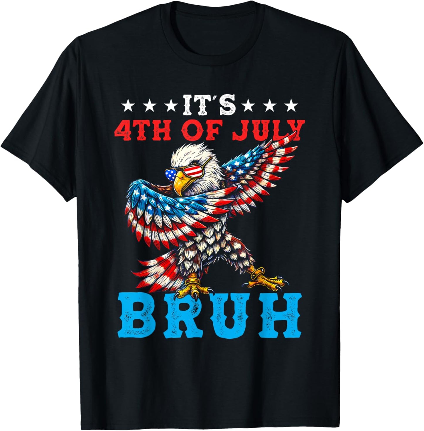 Bruh 4th Of July Boys Kids Funny Fourth Of July Bald Eagle T-shirt