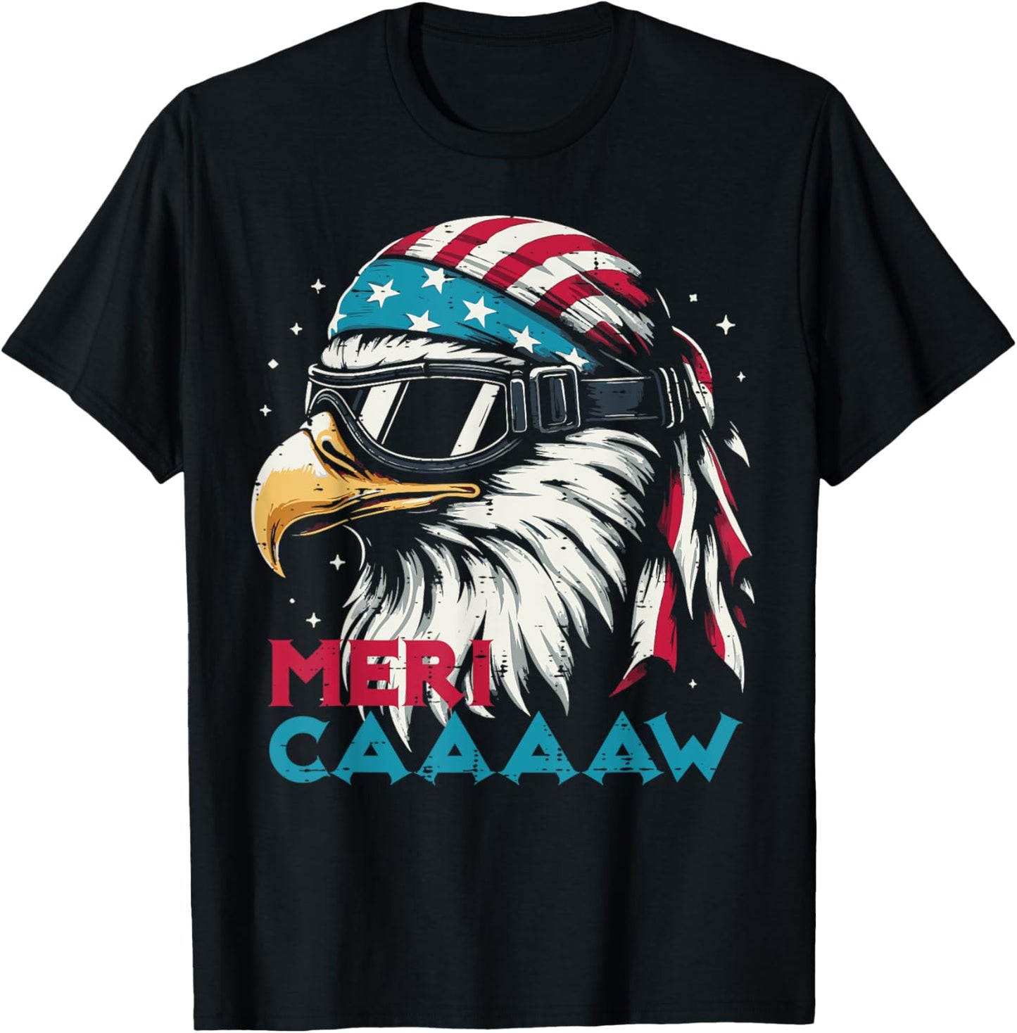 4th Of July Eagle Meri Caw Funny American Men Women Kids T-Shirt