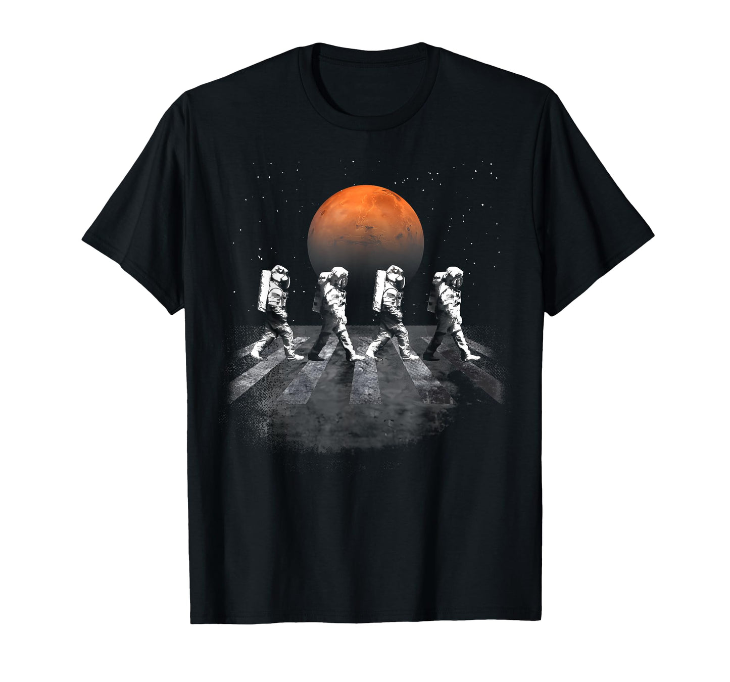 Astronauts In Walking In Space Occupy Mars Funny Men Women T-Shirt