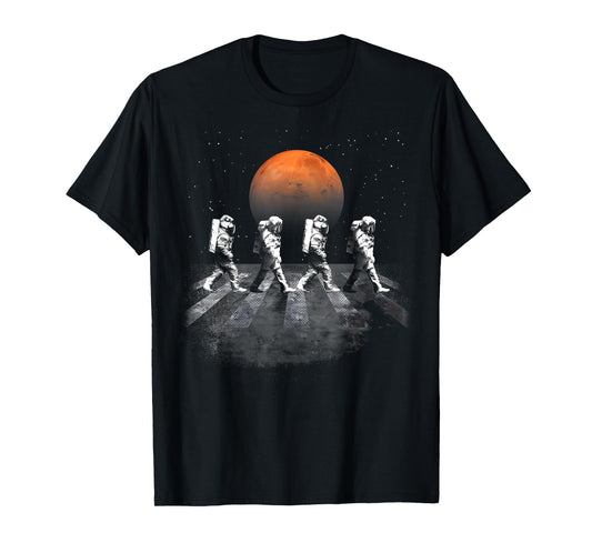 Astronauts In Walking In Space Occupy Mars Funny Men Women T-Shirt