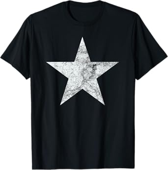 Vintage White Retro Star for Men & Women, Boys & Girls T-Shirt