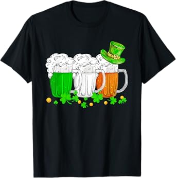 Irish Beer With Irish Hat Funny Drinking St Paddys Day T-Shirt