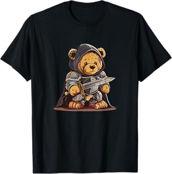 Sword Teddy Bear with Armor for Funny Knights T-Shirt