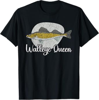 Funny Walleye Queen Fishing For Women Fish Mom Bait Fishing T-Shirt