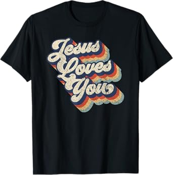 Jesus Loves You Retro Vintage Style Graphic Design Womens T-Shirt