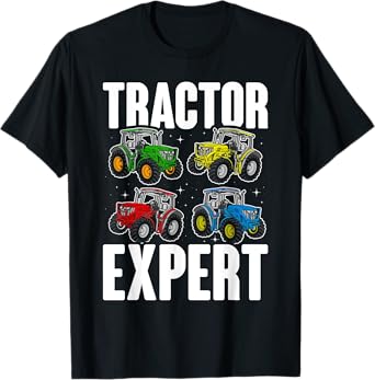Kids Tractor Expert Funny Boys Tractors Toddler T-Shirt