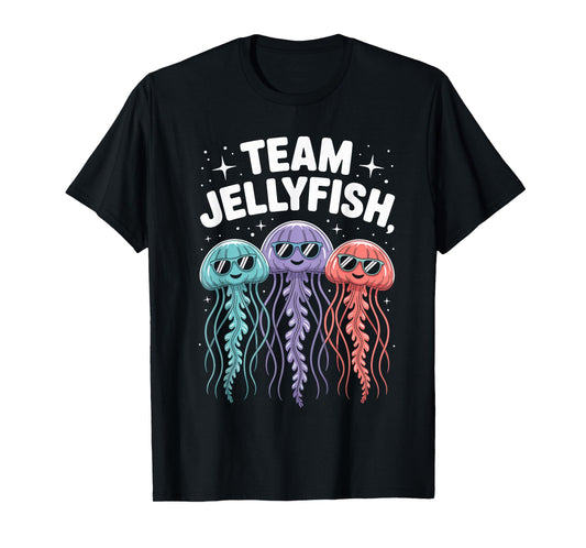 Jellyfish Team Funny Cartoon Ocean Birthday Party Style T-Shirt