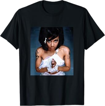 CROSS COLOURS Lisa Left Eye Lopes 1990's Vintage Legends T-Shirt - Black Unisex-Kids Retro Graphic Hip Hop Fans Vintage Enthusiasts Unisex T-Shirt