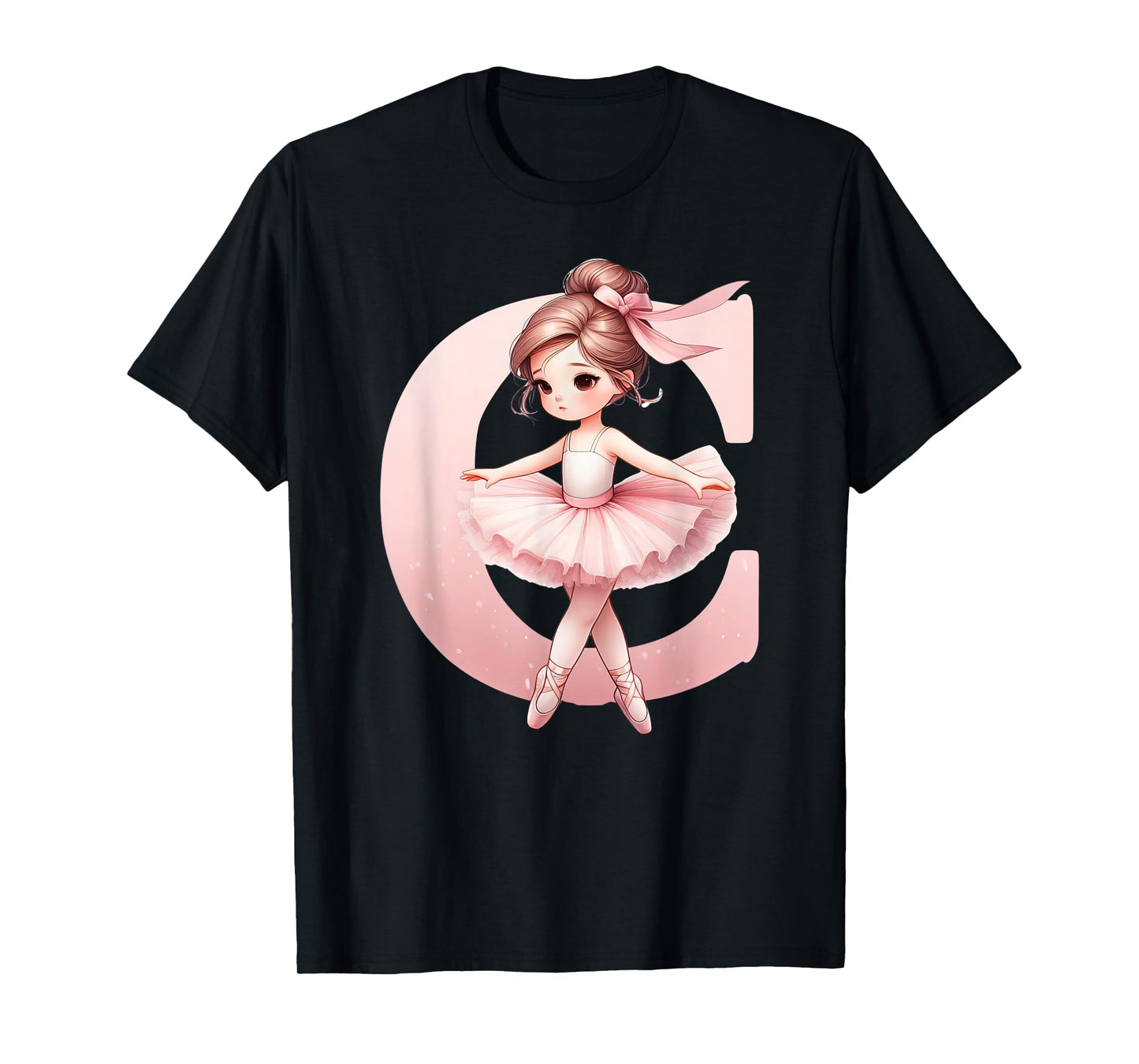 Ballerina Girl Dancing Name First Letter C Girly Tutu Ballet T-Shirt
