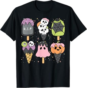 Horror Movie Summer Popsicle Halloween Ice Cream Summer-ween T-Shirt for Men Women Kids