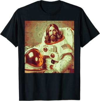 Astronaut Jesus God Space Religious Christian Men Women Kids T-Shirt