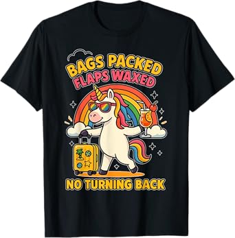 Bags Packed Unicorn Funny Inappropriate Vacation Women T-Shirt