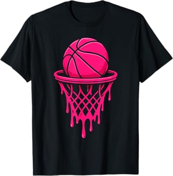 Vintage Pink Basketball Drip Toddler For Women Girl T-Shirt
