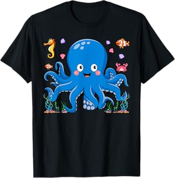 Cute Girls and Boys Octopus T-Shirt