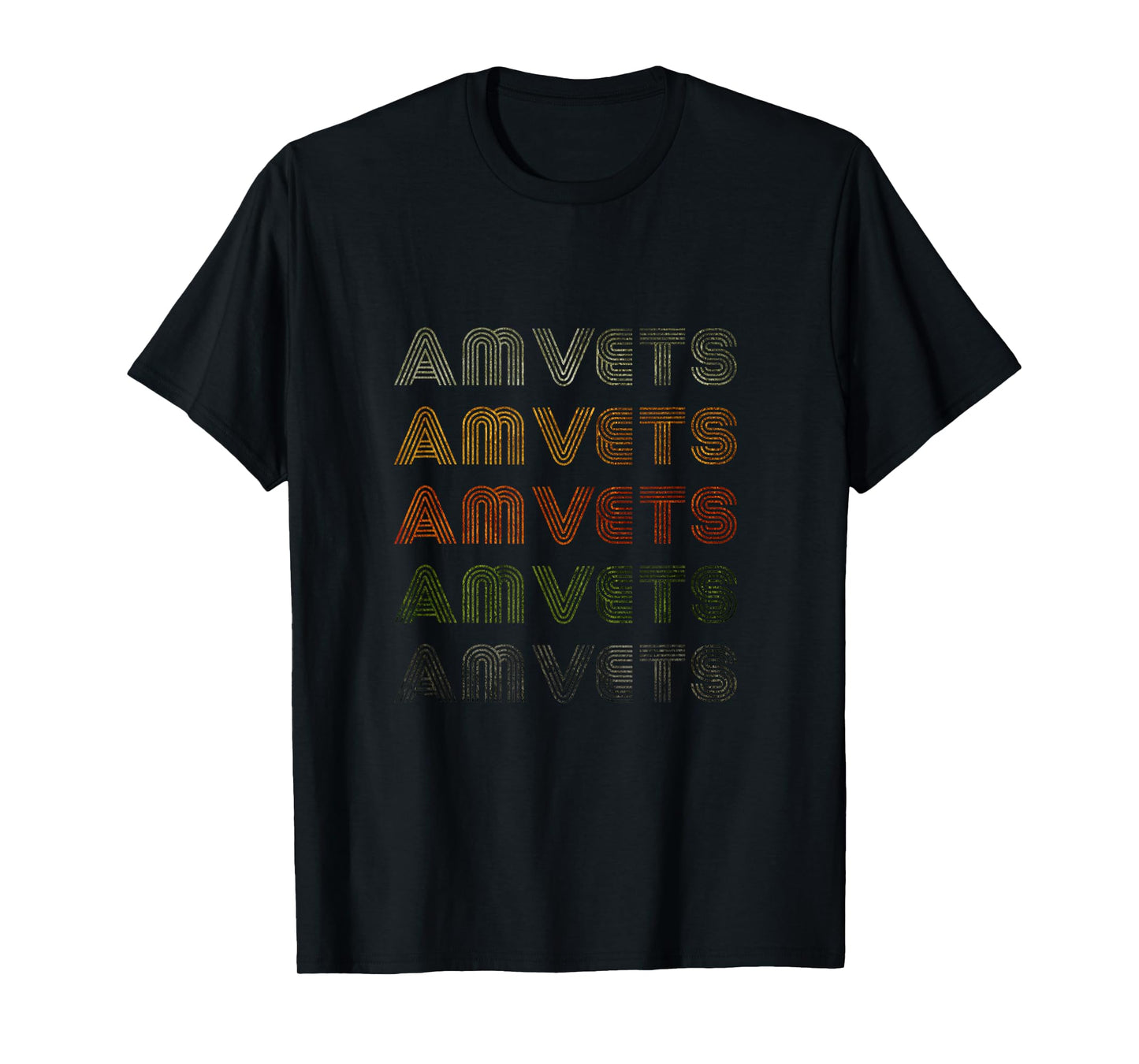 Love Heart Amvets Tee Grunge Vintage Style Black Amvets T-Shirt