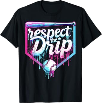 Baseball Drip Boys Ice Cream Respect The Drip Players & Fans T-Shirt