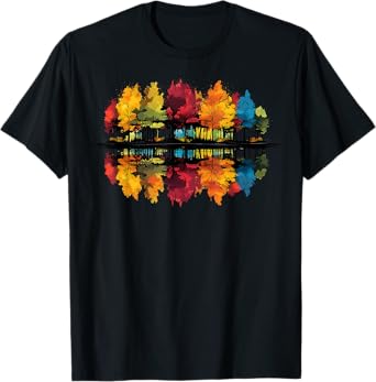 Outdoors Nature Forest Trees Wildlife Retro Colorful Art T-Shirt