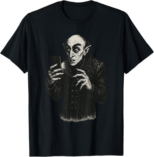 Vampire Smartphone Nosferatu Selfie Count Orlok Halloween T-Shirt