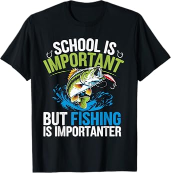 School Is Important But Fishing Is Importanter Design T-Shirt