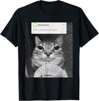 Funny Ring Cat With Motion At Your Front Door Brainrot Meme T-Shirt for Men Women Kids