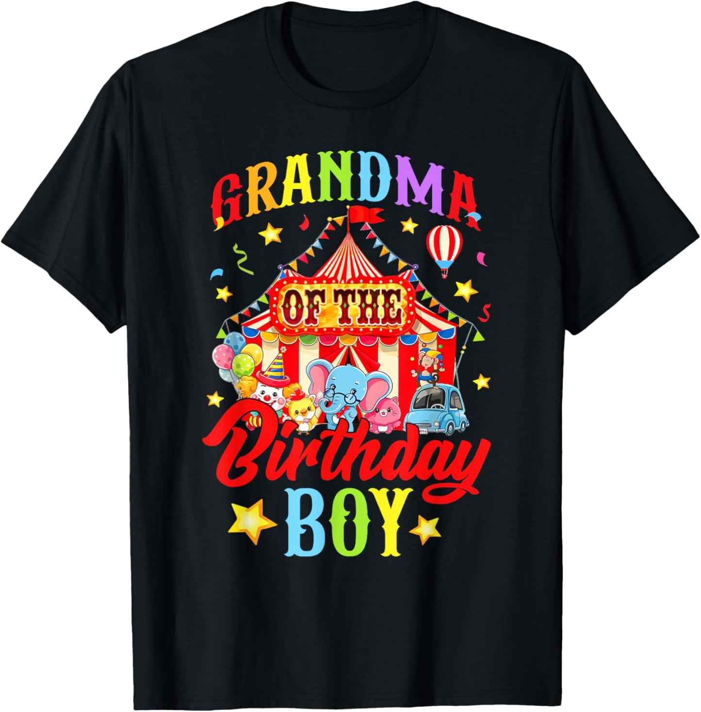 Grandma Of The Birthday Boy Circus Carnival Theme Party T-Shirt