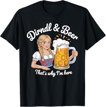 Funny Bavarian Festival Germany Dirndl & Beer Oktoberfest T-Shirt