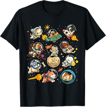 Space Dogs Cute Astronaut Dogs In Space Galaxy Animal Planet T-Shirt