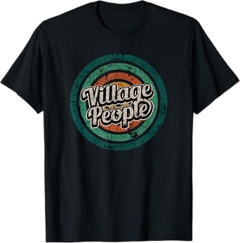 Vintage Village People Retro Circle Funny Music T-Shirt