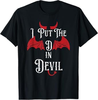 I Put the D in Devil Funny Halloween Matching Couple T-Shirt