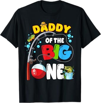 Daddy Of The Big One Fishing O-Fish-Ally Birthday Boy Family T-Shirt