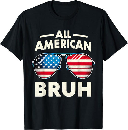 All American Bruh Fourth 4th Of July Boys Patriotic Teen Kid T-Shirt