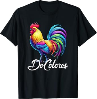 DeColores Cursillo Rainbow Rooster Catholic T-Shirt