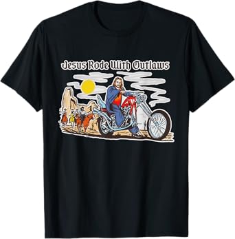 Jesus Rode With Outlaws Christian Cowboy Cowgirl Western T-Shirt