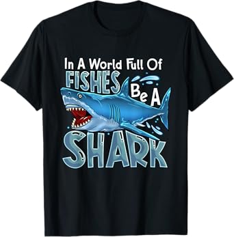 In A World Of Fishes Be A Shark Great White Sharks Ocean T-Shirt