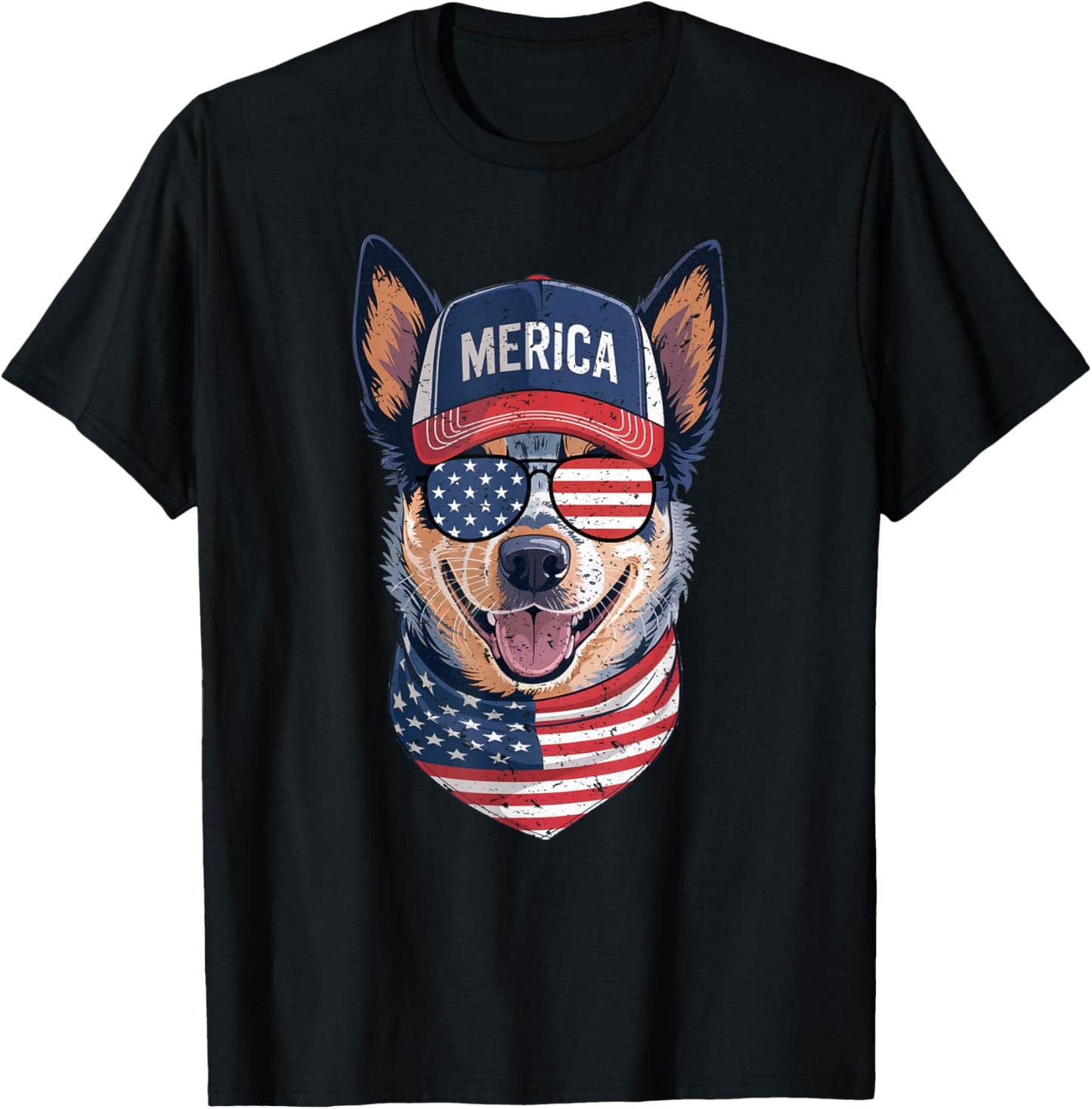 Blue Heeler 4th Of July Us American Flag Dog Patriotic T-shirt