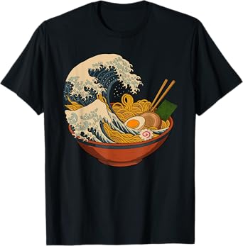 Great Wave off Kanagawa Ramen Men Women Kids Funny Ramen T-Shirt