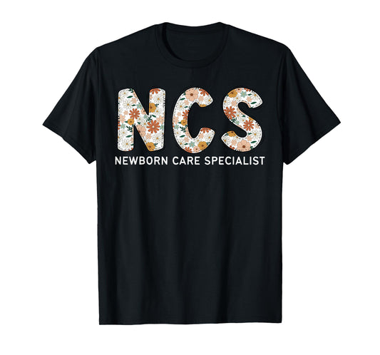 NCS Newborn Care Specialist Boho Floral Mother Baby Nurse T-Shirt