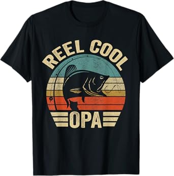 Reel Cool Opa Shirt Opa Fishing Shirt Fathers Day T-Shirt