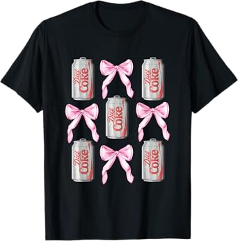 Coca-Cola Diet Coke & Pink Bows Collage Logo Vintage T-Shirt